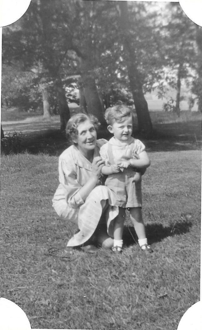 With his great-grandmother, Florence Higgs