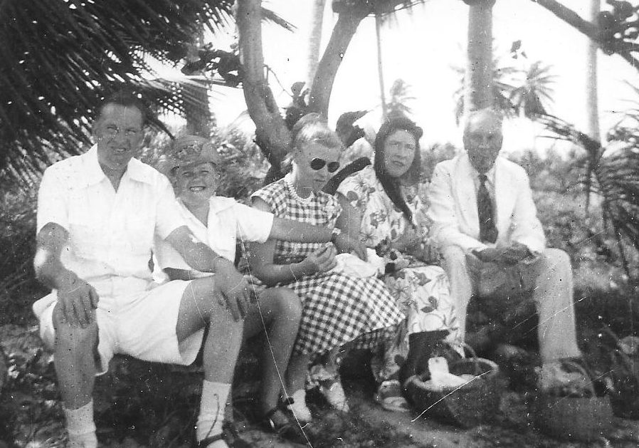 In Jamaica, with his grandfather, Else, Madge and David