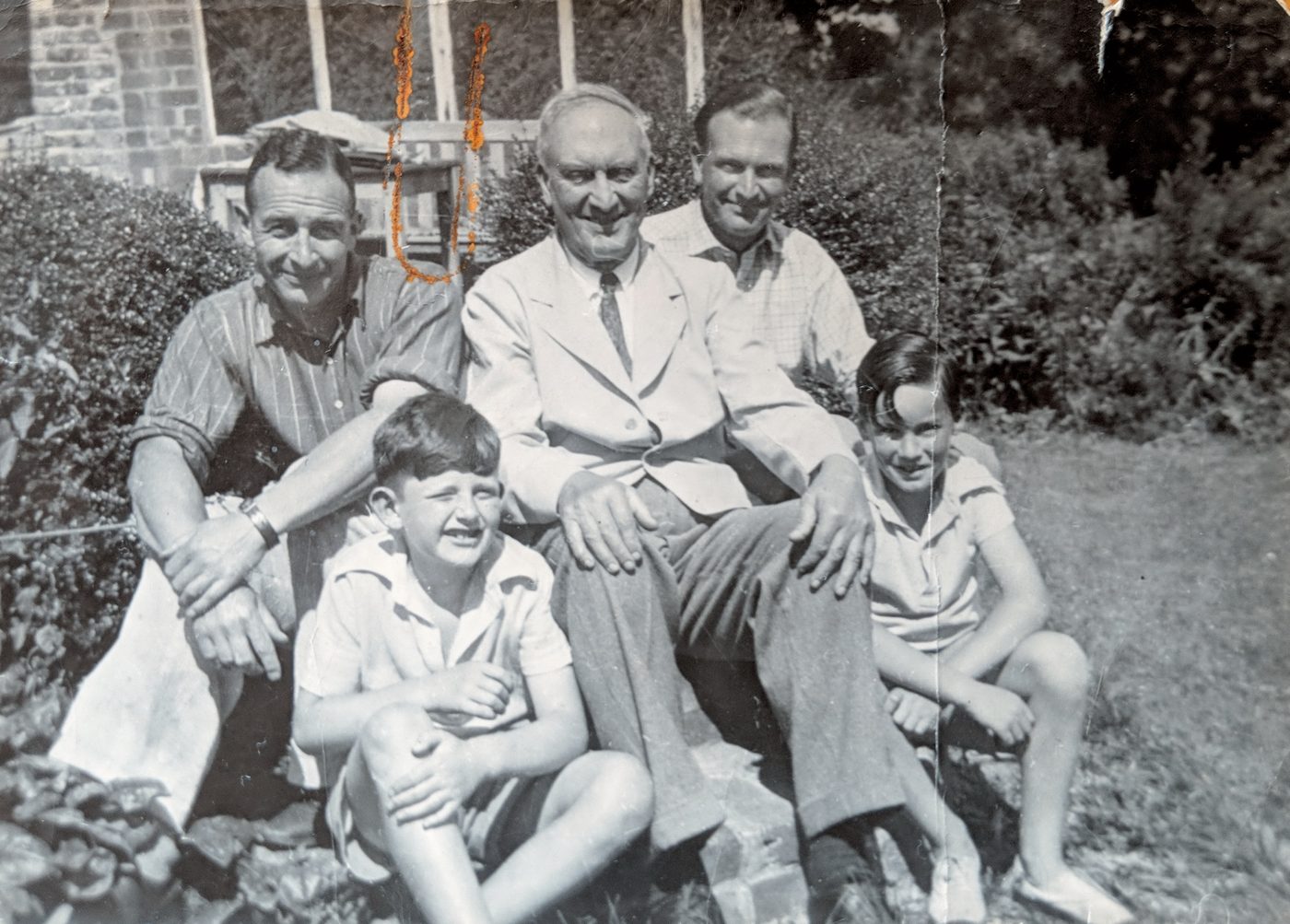 With his father, David, Philip Jr and a cousin