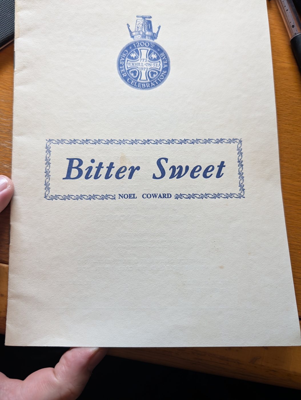 Programme cover, Bitter Sweet, Bexhill, 1972