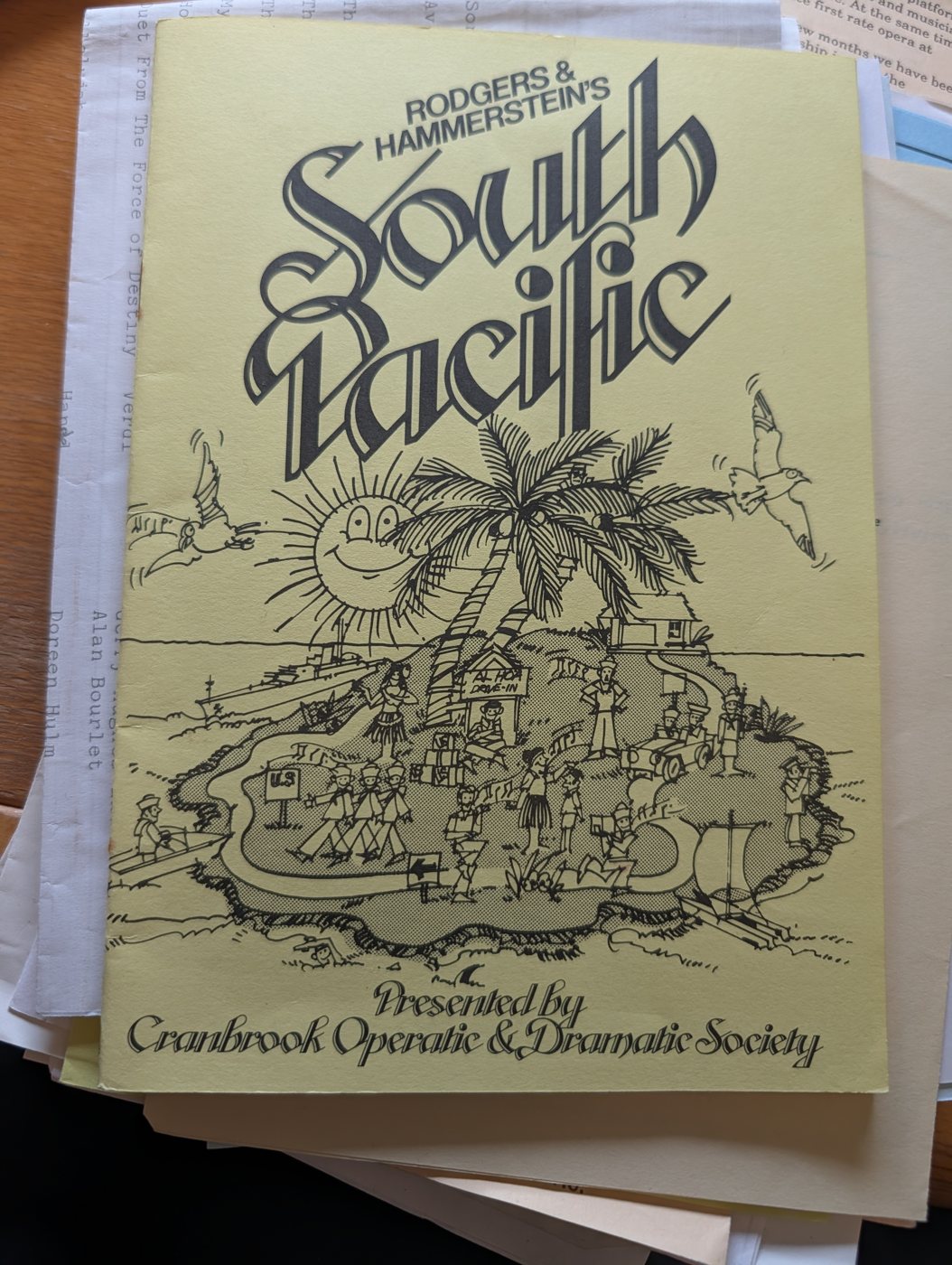 Programme cover, South Pacific, Cranbrook, 1983