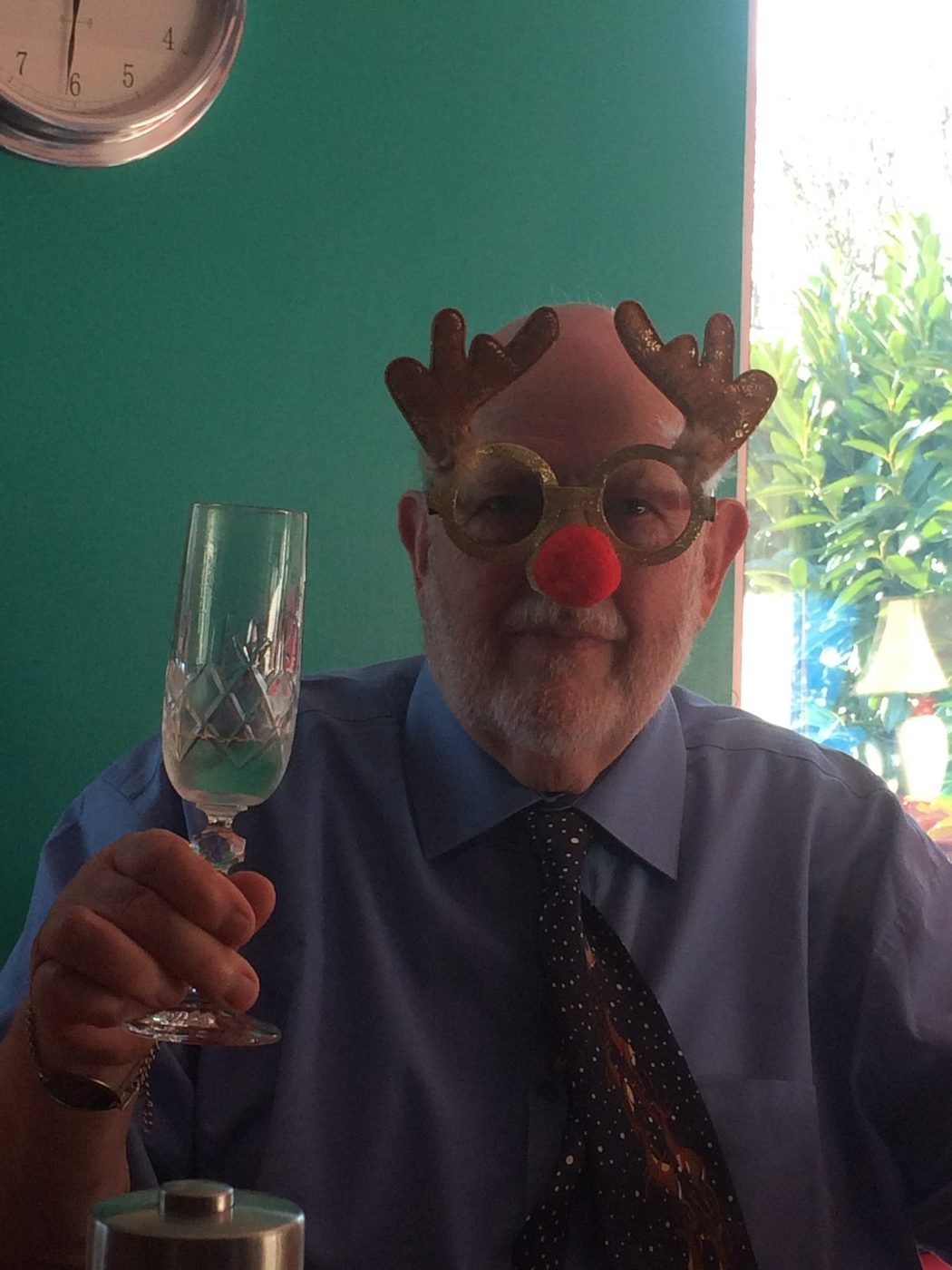 Christmas Day, in the reindeer glasses