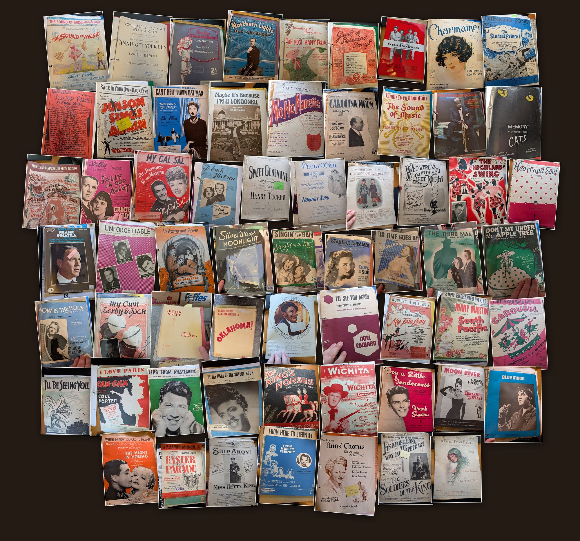 Sheet music covers from Jeremy Cartwright's own collection.
