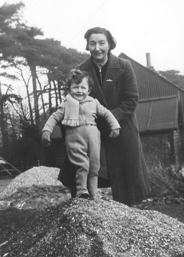 With his aunt, Sylvia Cartwright